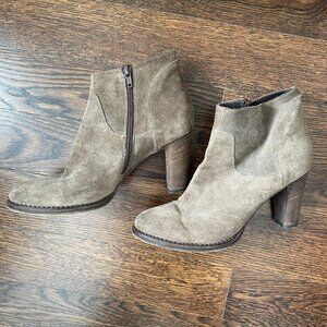 Taupe Tan Suede Minelli Ankle Boots-Size 39 (8.5)